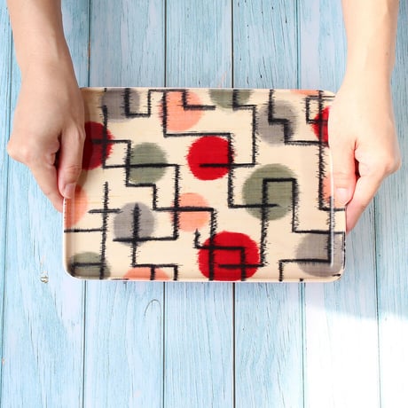 トレー(M) お盆 23×16cm【銘仙】ドット幾何学