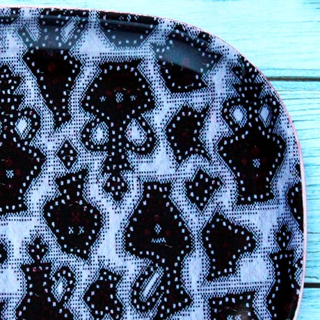 オーバル小皿 16×12cm【長襦袢】壺いっぱい