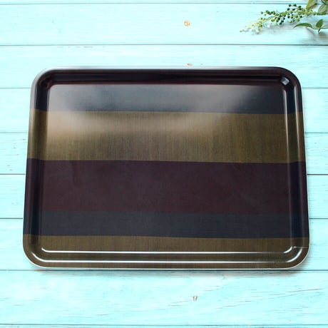 トレー(LL) 折敷 38×28cm【銘仙】シックなボーダー