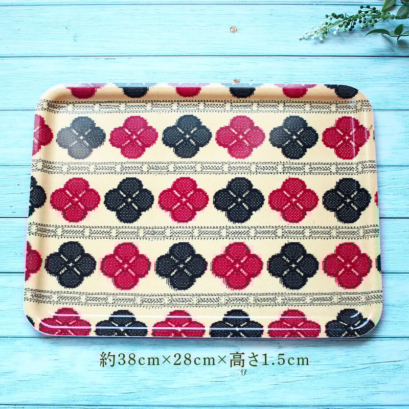 トレー(LL) 折敷 38×28cm【小紋】フラワーシルエット | 霜旦舎 トレー(LL) 折敷 38×28cm【小紋】フラワーシルエット | 霜旦舎