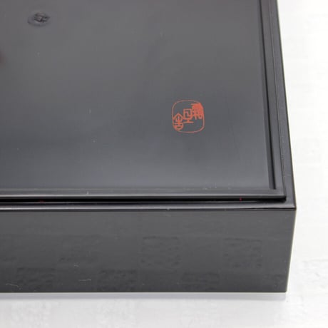 3段重箱 18cm角【有松絞り】黒花