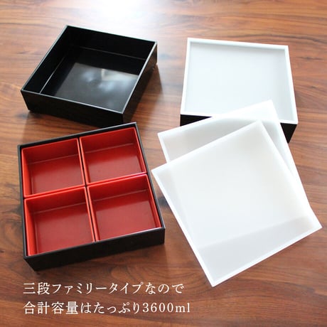 3段重箱 18cm角【銘仙】ドット幾何学