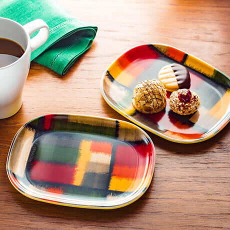 オーバル小皿 16×12cm【長襦袢】壺いっぱい | 霜旦舎 定右衛門