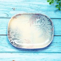 オーバル小皿 16×12cm【小紋】植物文様