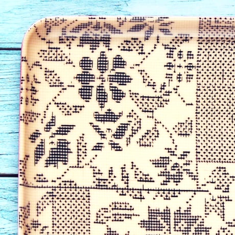 ミニトレー 21×12cm【紬】白大島風