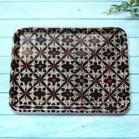 トレー(LL) 折敷 38×28cm【銘仙】シックなボーダー | 霜旦舎 定右衛門