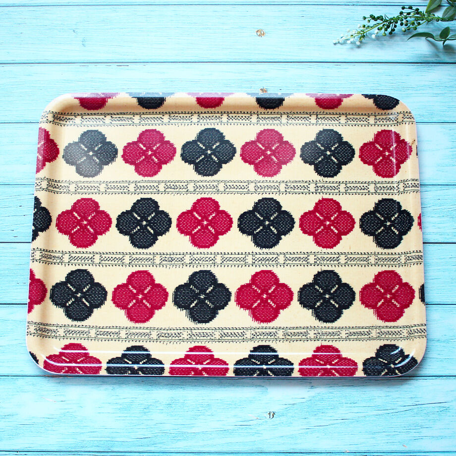 トレー(LL) 折敷 38×28cm【小紋】フラワーシルエット | 霜旦舎 定右