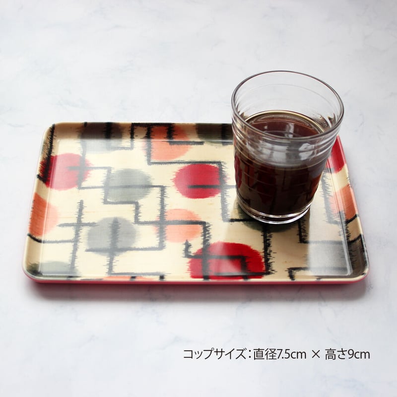 トレー(M) お盆 23×16cm【銘仙】ドット幾何学 | 霜旦舎 定右衛門商店