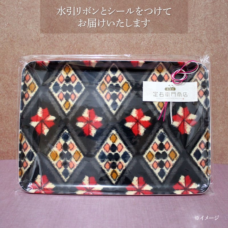 トレー(L) 折敷 30×21cm 【銘仙】三角菊 | 霜旦舎 定右衛門商店｜着物