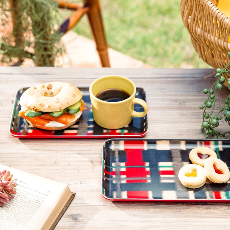 ミニトレー 21×12cm【紬】白大島風 | 霜旦舎 定右衛門商店｜着物トレー