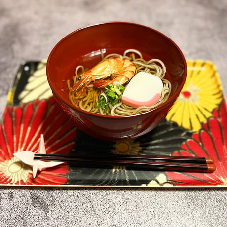 トレー(L) 折敷 30×21cm 【銘仙】三角菊