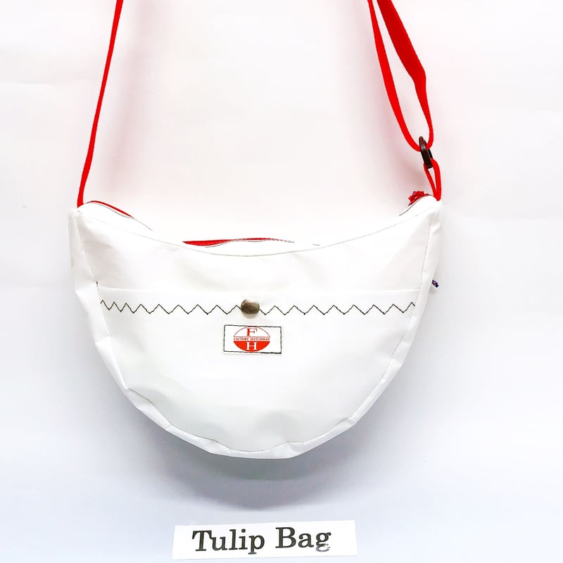 チューリップバッグ ホワイト×レッド | Factory Hatchman