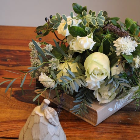 bouquet L　white＆green