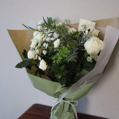 bouquet L　white＆green
