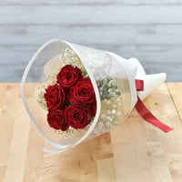 【Bouquet】バラとカスミのブーケ　レッド（生花）