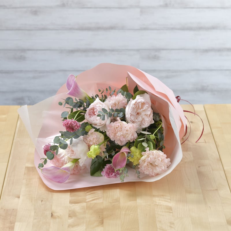 Bouquet】選べるラッピングの花束 ナチュラルなピンク系(生花） | ル