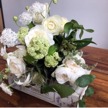 bouquet L　white＆green
