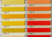 ワイヤレーヨン刺繍糸 75/3000m【見本帳⑤ イエロー・オレンジ系】