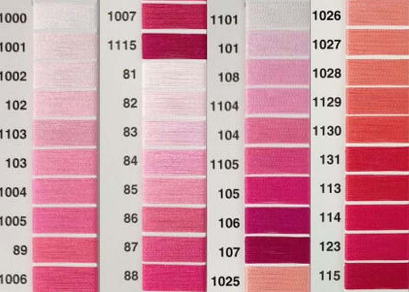 ウルトラポス75/3000m ピンク／レッド系(見本帳1-2列) | ししゅう糸屋さん 