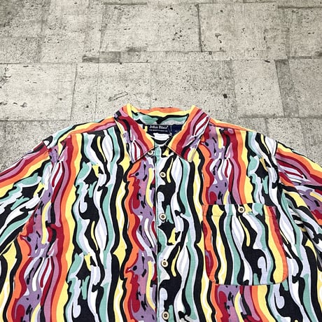 90s  cotton open collar shirt