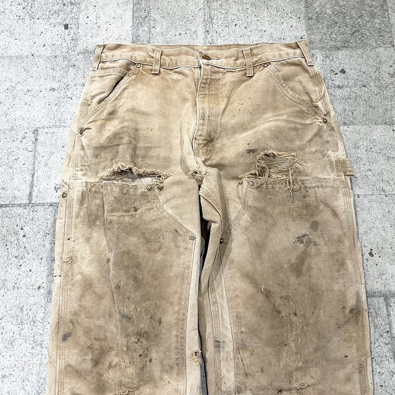 カタログギフトも! carhartt double knee デニムパンツ ボロ デニム