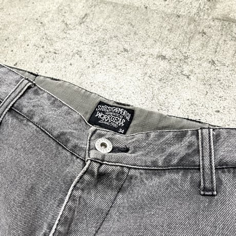 00s stussy work gear denim half pants