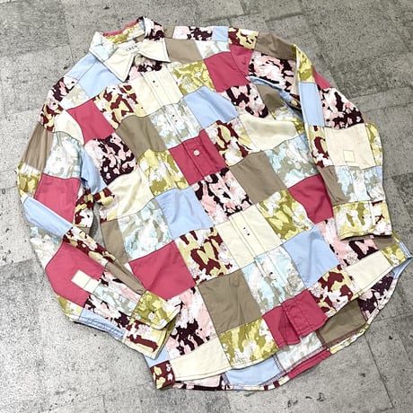 00s "j.crew" patchwork cotton shirt