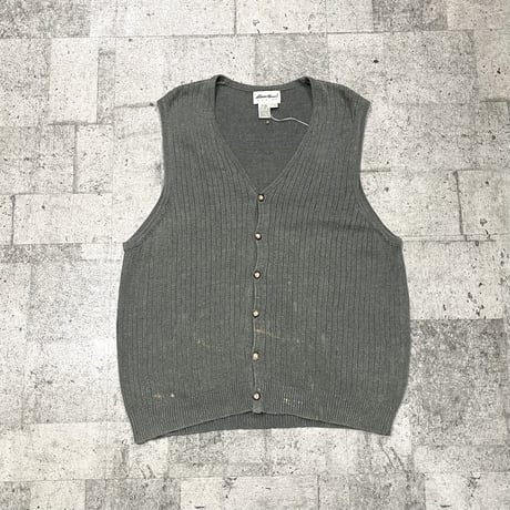 00s eddie bauer linen&cotton knit vest