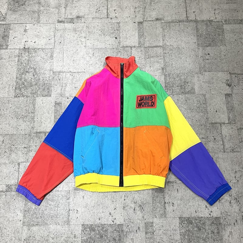 【レア】 90s JAMS WORLD ナイロン ジャケット ジャムズ 希少 '90s JAMS WORLD ナイロンジャケット マルチカラー US製
