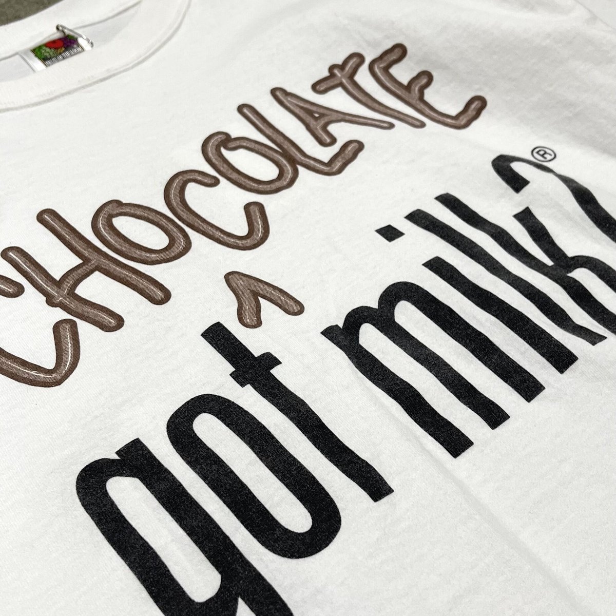 00s FRUIT OF THE LOOM got milk ? パロディ got milk パロディ 00s 黒T ゴットミルク Tシャツ Mサイズ