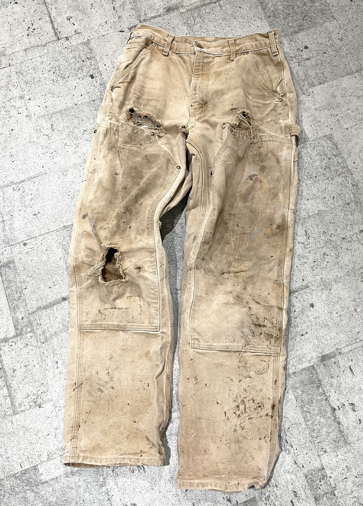 Carhartt double knee pants BOROウエスト45cm - ワークパンツ/カーゴ