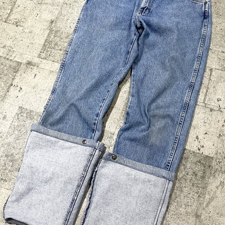 90s super long custom denim pants