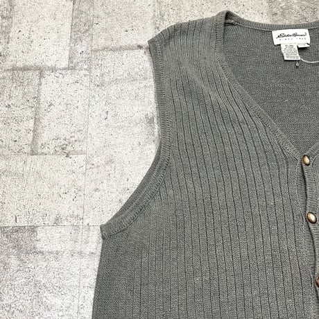 00s eddie bauer linen&cotton knit vest