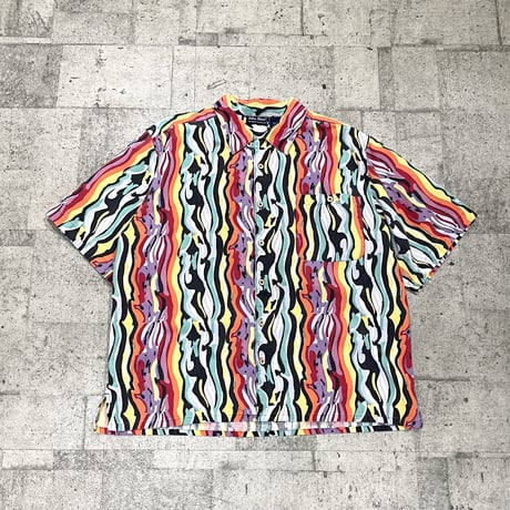 90s  cotton open collar shirt