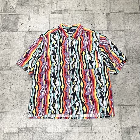 90s  cotton open collar shirt