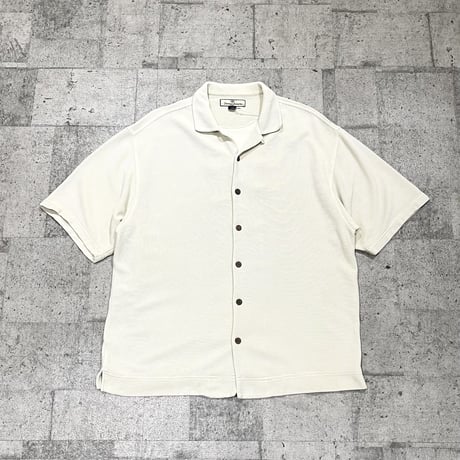 00s silk cotton s/s open collar shirt