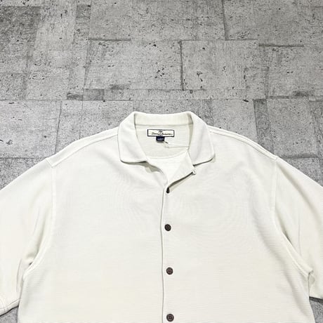 00s silk cotton s/s open collar shirt