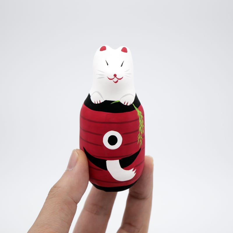 張子人形】葉狸狐（はりこ）の肝試し（狐） | HARICOGRAPHY