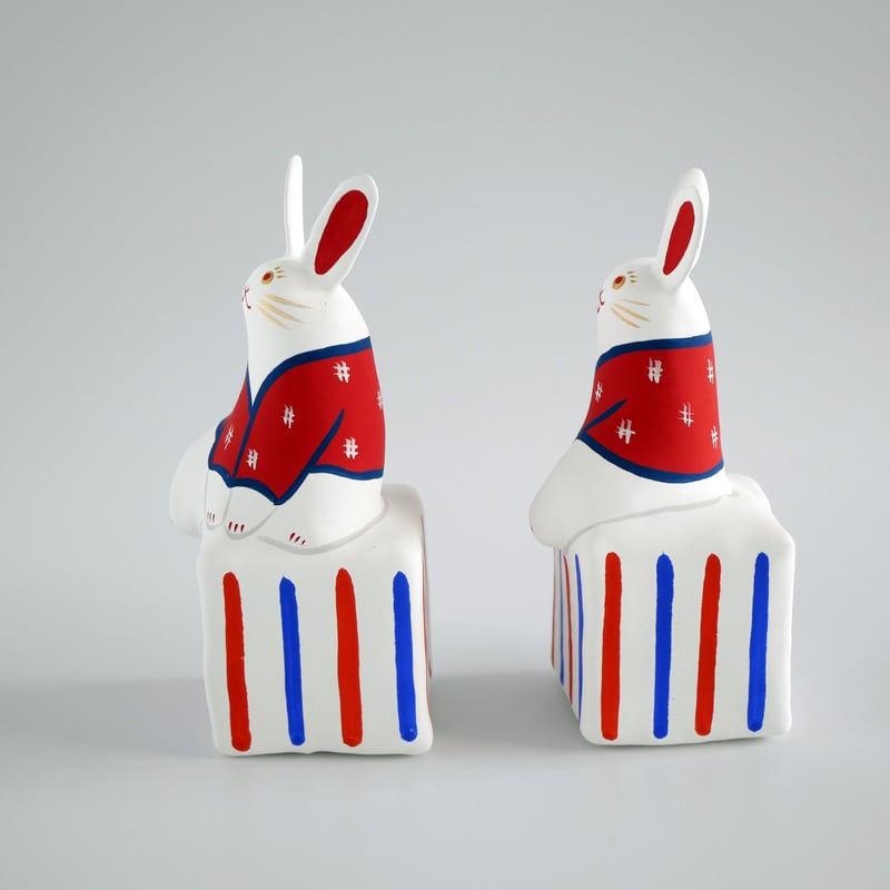 うさぎ様 張子人形】狛卯（こまうさぎ）セット | HARICOGRAPHY