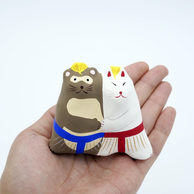 張子人形】葉狸狐相撲 | HARICOGRAPHY