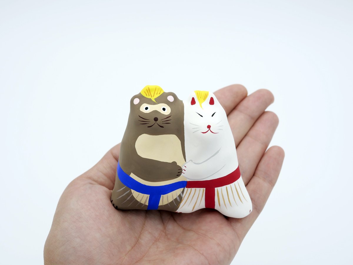 張子人形】葉狸狐相撲 | HARICOGRAPHY