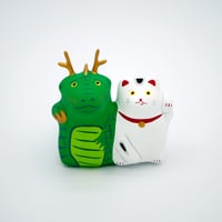【張子人形】龍と招き猫