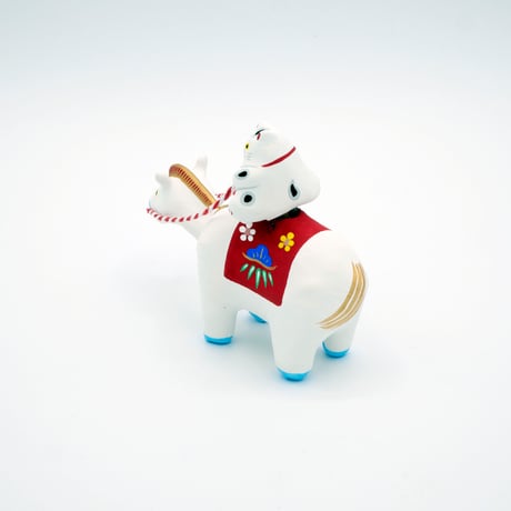 【張子人形】猫乗り馬