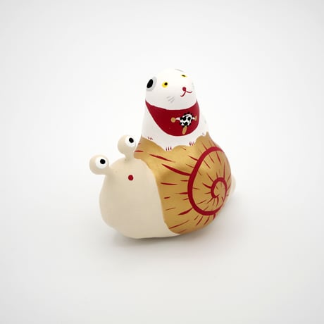 【張子人形】犬と蝸牛