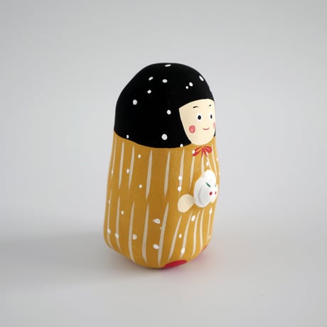 【張子人形】雪ん子と雪うさぎ