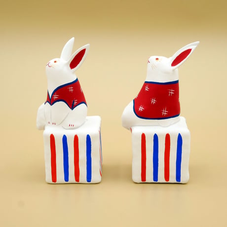 【張子人形】狛卯（こまうさぎ）　※バラ売り（左：吽／右：阿）