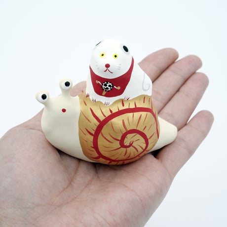 【張子人形】犬と蝸牛