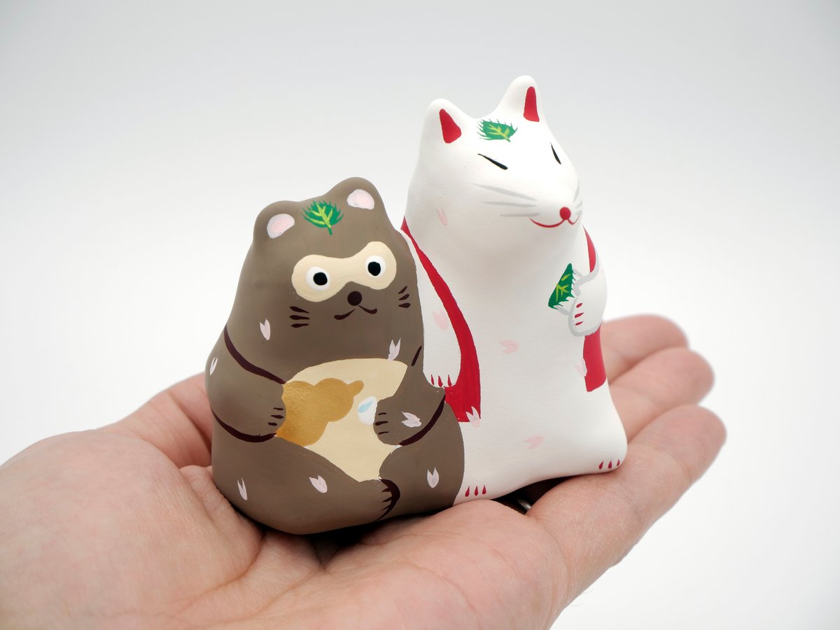 張子人形】葉狸狐（はりこ）の花見 | HARICOGRAPHY