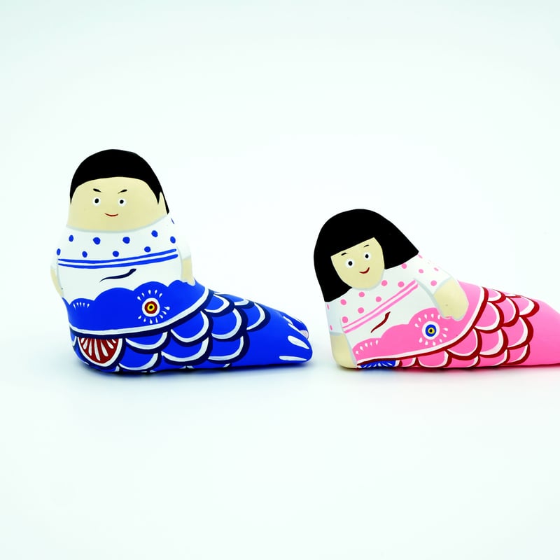 創作人形 こどもの日　ちりめん人形 鯉のぼり 漢服　天女 張子人形】こいの ぼりえ【鯉のぼり】 | HARICOGRAPHY