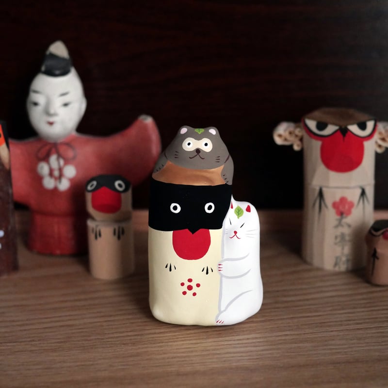 茶道具　張子人形　白張子犬　干支　香合　在銘　C　6413 茶道具 張子人形 白張子犬 干支 香合 在銘 C 6413
